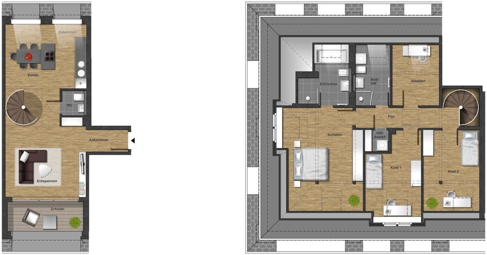 Maisonettenwohnung Chemnitz Borna-Heinersdorf - 5 Zimmer, 128 m&sup2;, 1.400&euro; | Angebot:21936535