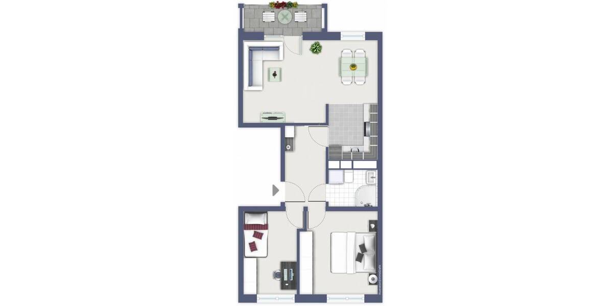 Etagenwohnung Chemnitz Kappel - 3 Zimmer, 57 m&sup2;, 316&euro; | Angebot:26930573