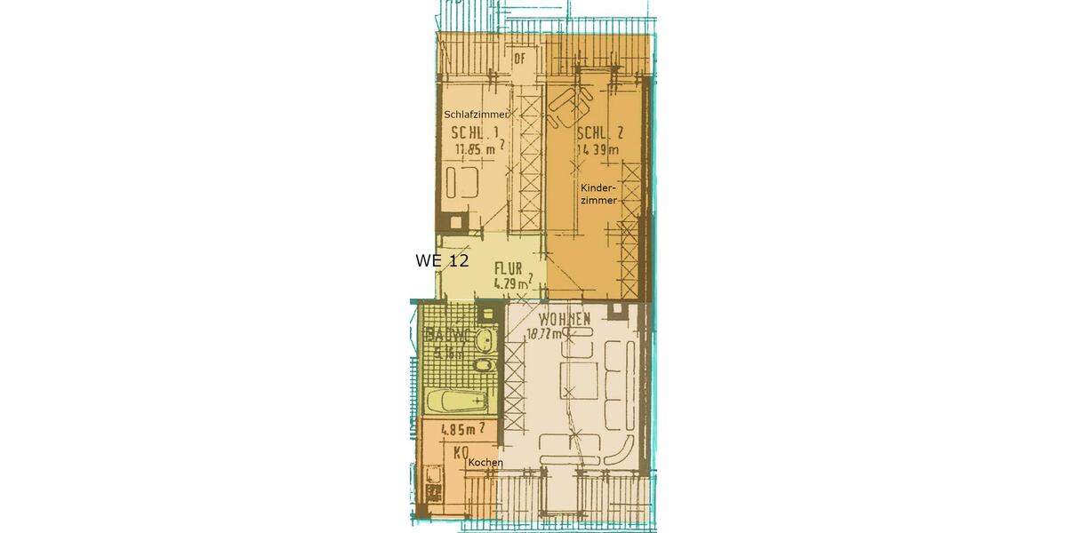 Dachgeschoßwohnung Chemnitz Hilbersdorf - 3 Zimmer, 61 m&sup2;, 305&euro; | Angebot:26645178