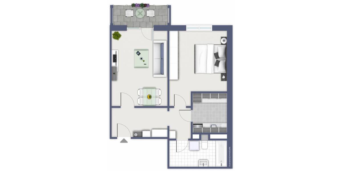 Etagenwohnung Chemnitz Kappel - 2 Zimmer, 53 m&sup2;, 294&euro; | Angebot:26930570