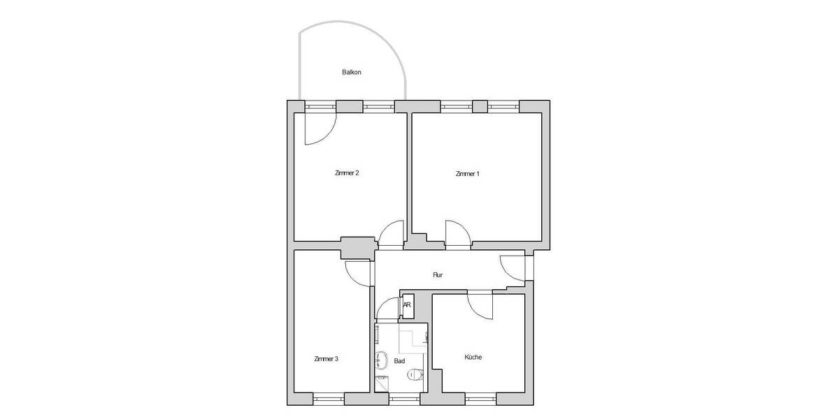 Etagenwohnung Chemnitz Reichenbrand - 3 Zimmer, 68 m&sup2;, 125.000&euro; | Angebot:26309876