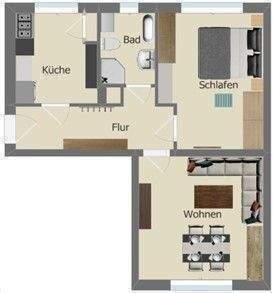 Etagenwohnung Chemnitz Lutherviertel - 2 Zimmer, 51 m&sup2;, 295&euro; | Angebot:26305846