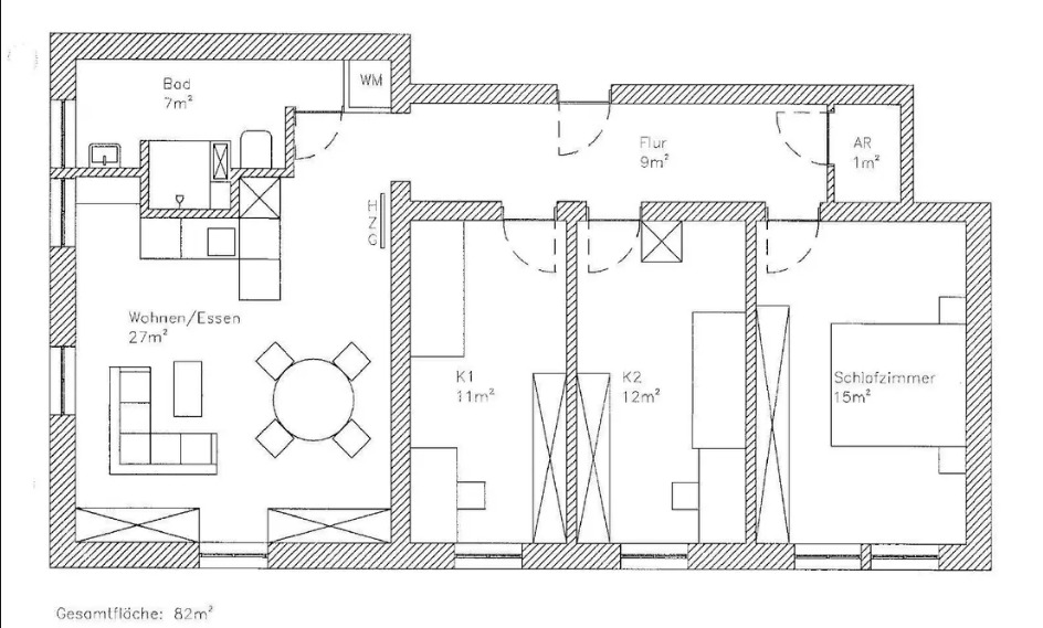 Etagenwohnung Chemnitz Zentrum - 4 Zimmer, 82 m&sup2;, 129.500&euro; | Angebot:25690197