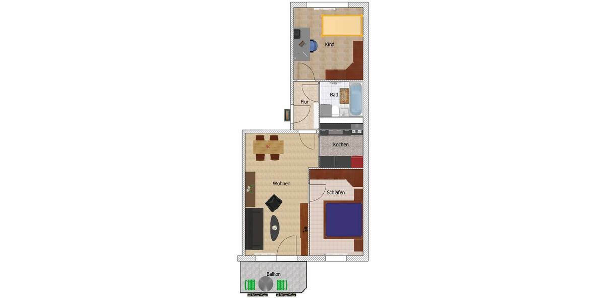 Etagenwohnung Hainichen - 3 Zimmer, 55 m&sup2;, 279&euro; | Angebot:26403175