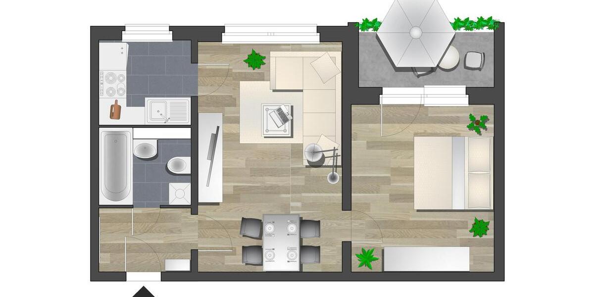 Etagenwohnung Chemnitz Hilbersdorf - 2 Zimmer, 45 m&sup2;, 277&euro; | Angebot:26335659