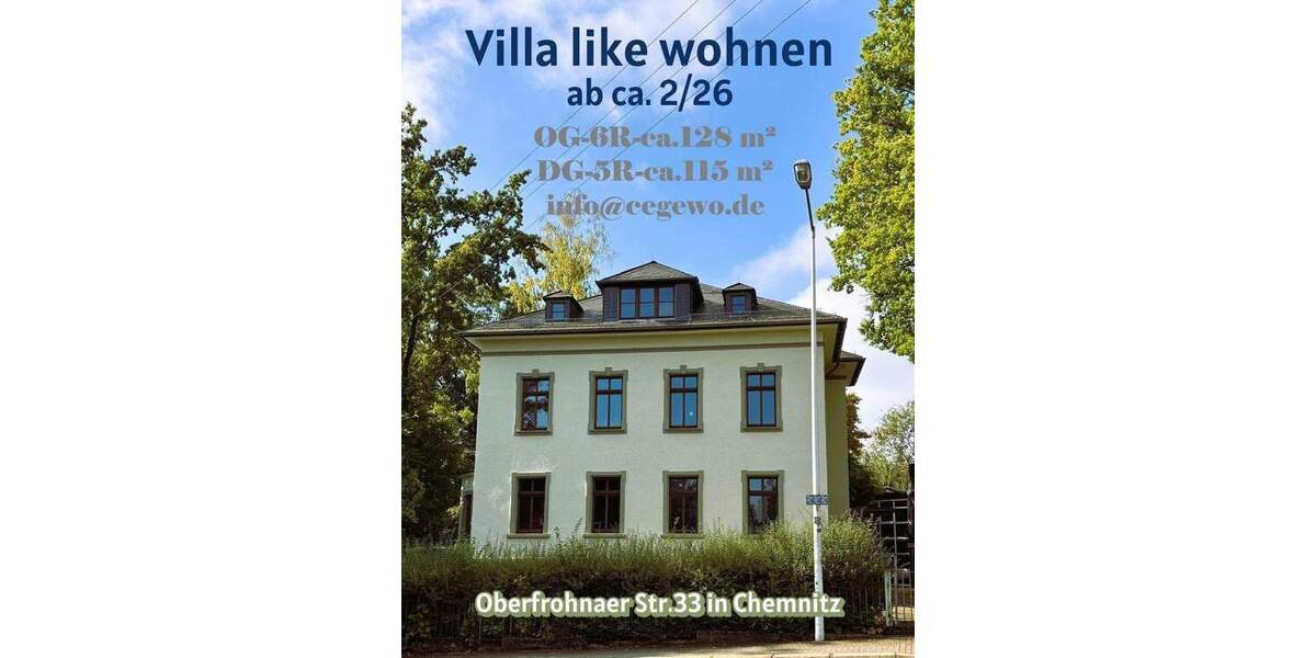 Etagenwohnung Chemnitz Reichenbrand - 5 Zimmer, 110 m&sup2;, 980&euro; | Angebot:25660627