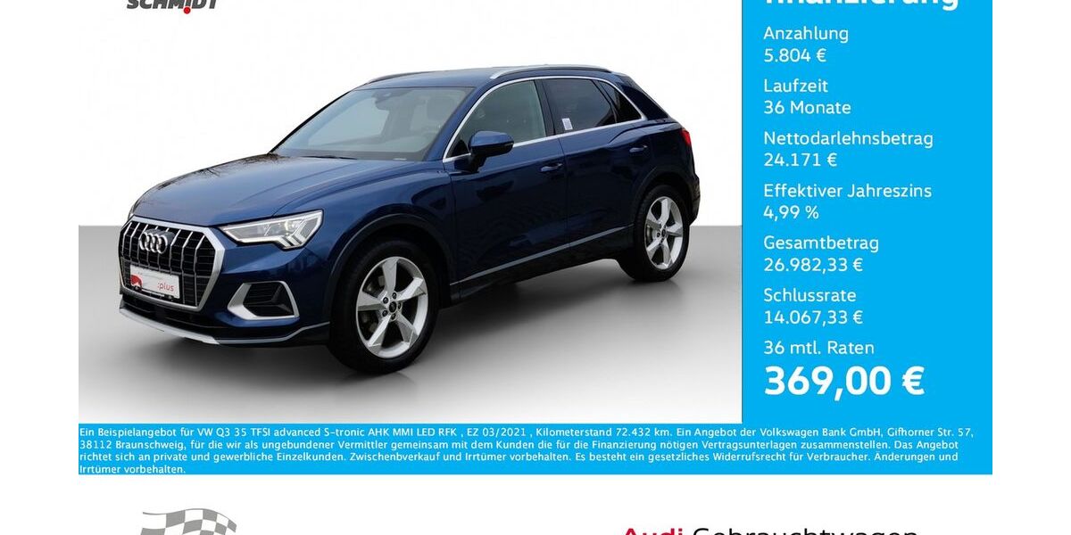 Audi Q3 72.432 km 28.975 &euro; Bernsdorf 09337