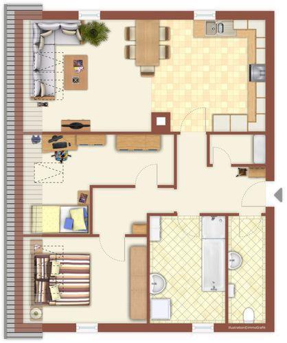 Dachgeschoßwohnung Grünhainichen - 2 Zimmer, 74 m&sup2;, 429&euro; | Angebot:22527565