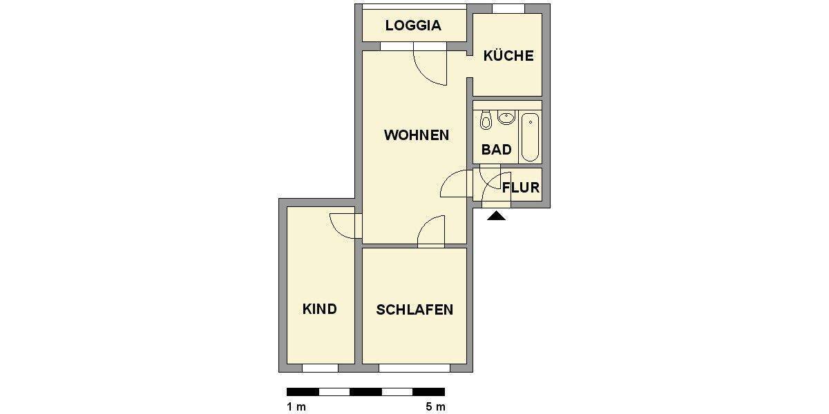 Etagenwohnung Chemnitz Rabenstein - 3 Zimmer, 56 m&sup2;, 295&euro; | Angebot:26917499