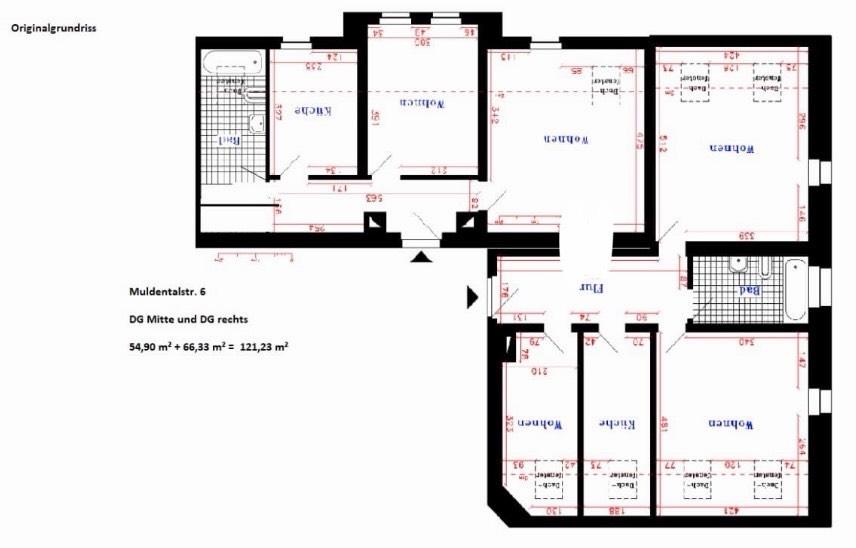 Dachgeschoßwohnung Penig - 5.5 Zimmer, 121 m&sup2;, 830&euro; | Angebot:26033286