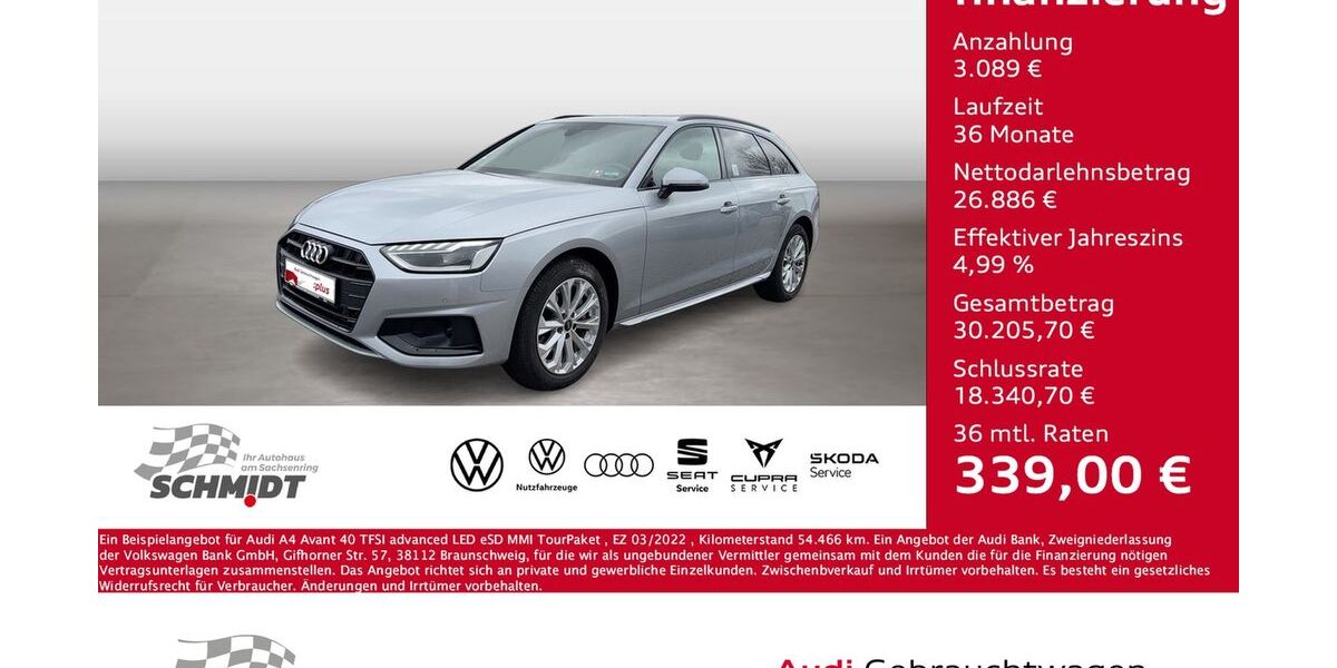 Audi A4 54.466 km 29.975 &euro; Bernsdorf 09337