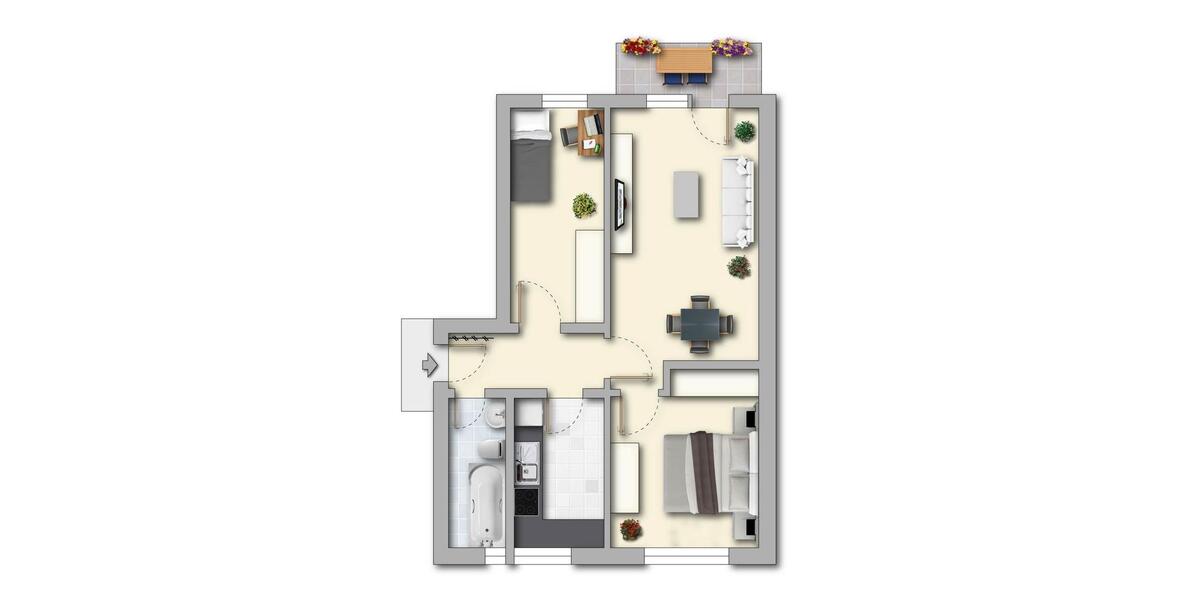 Dachgeschoßwohnung Chemnitz Helbersdorf - 3 Zimmer, 58 m&sup2;, 310&euro; | Angebot:26165741