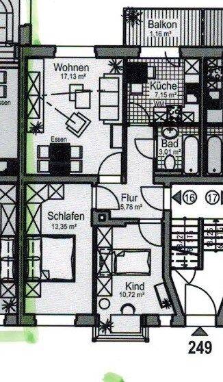 Etagenwohnung Chemnitz Lutherviertel - 3 Zimmer, 58 m&sup2;, 370&euro; | Angebot:26570018
