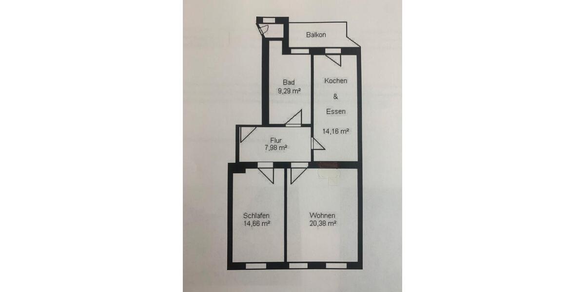 Etagenwohnung Chemnitz Altendorf - 2 Zimmer, 68 m&sup2;, 98.000&euro; | Angebot:26200846