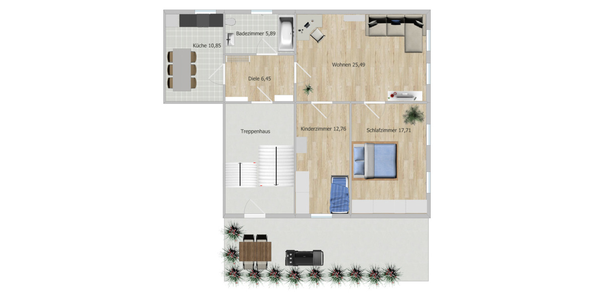 Hochparterre Waldheim - 3 Zimmer, 80 m&sup2;, 420&euro; | Angebot:25049518