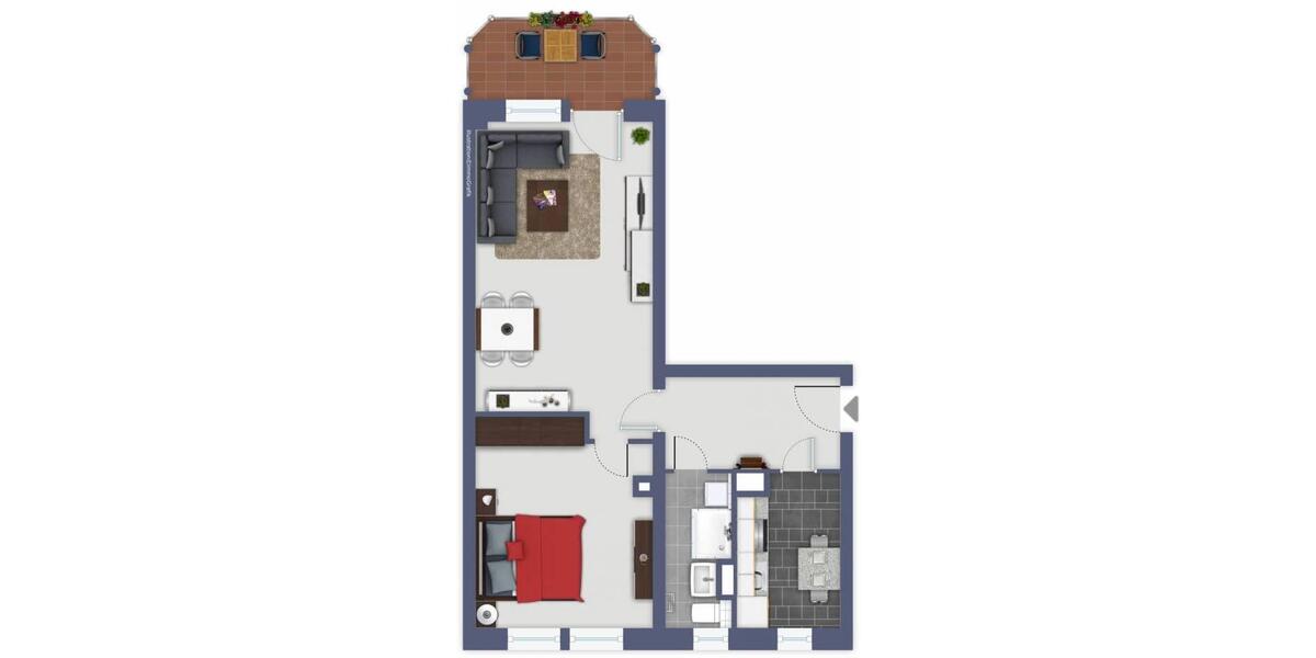2-Raumwohnung mit flacher Dusche 2 zimmer
