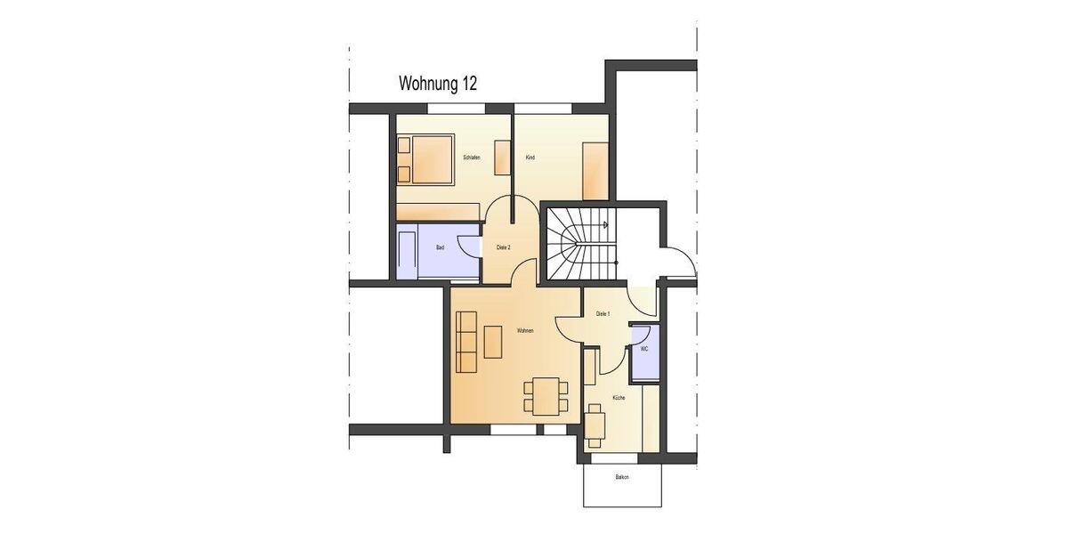 Etagenwohnung Chemnitz Wittgensdorf - 3 Zimmer, 72 m&sup2;, 74.000&euro; | Angebot:27132283