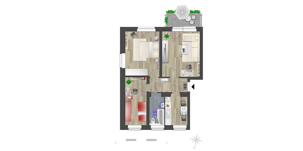 Etagenwohnung Chemnitz Lutherviertel - 3 Zimmer, 59 m&sup2;, 357&euro; | Angebot:26917500