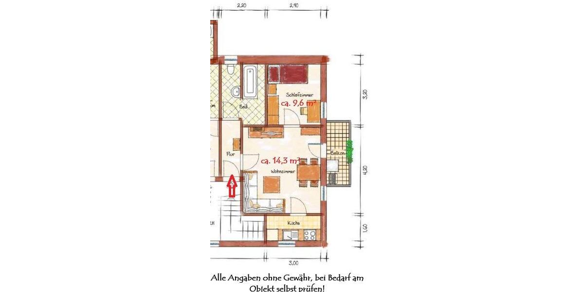 Etagenwohnung Brand-Erbisdorf Erbisdorf - 2 Zimmer, 39 m&sup2;, 250&euro; | Angebot:26020223