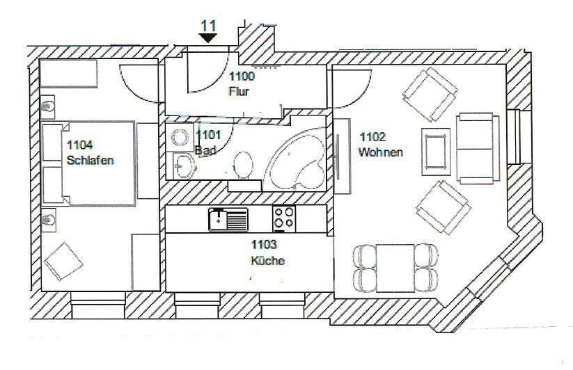 Etagenwohnung Chemnitz Gablenz - 2 Zimmer, 45 m&sup2;, 55.000&euro; | Angebot:26487078