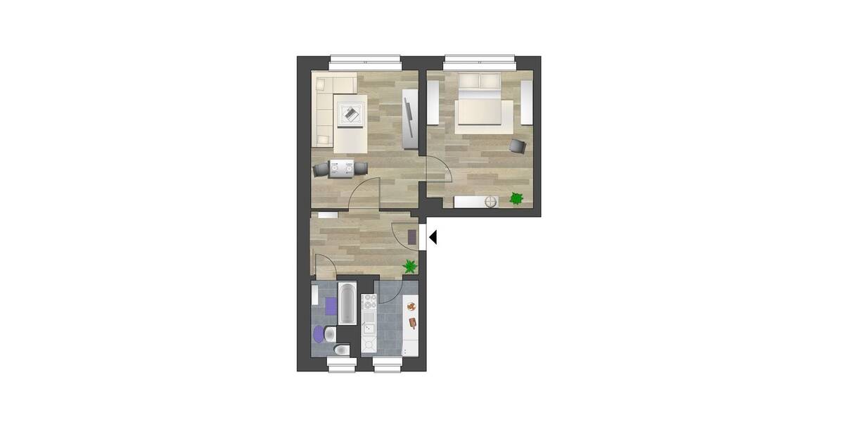 Etagenwohnung Chemnitz Gablenz - 2 Zimmer, 45 m&sup2;, 305&euro; | Angebot:26933812