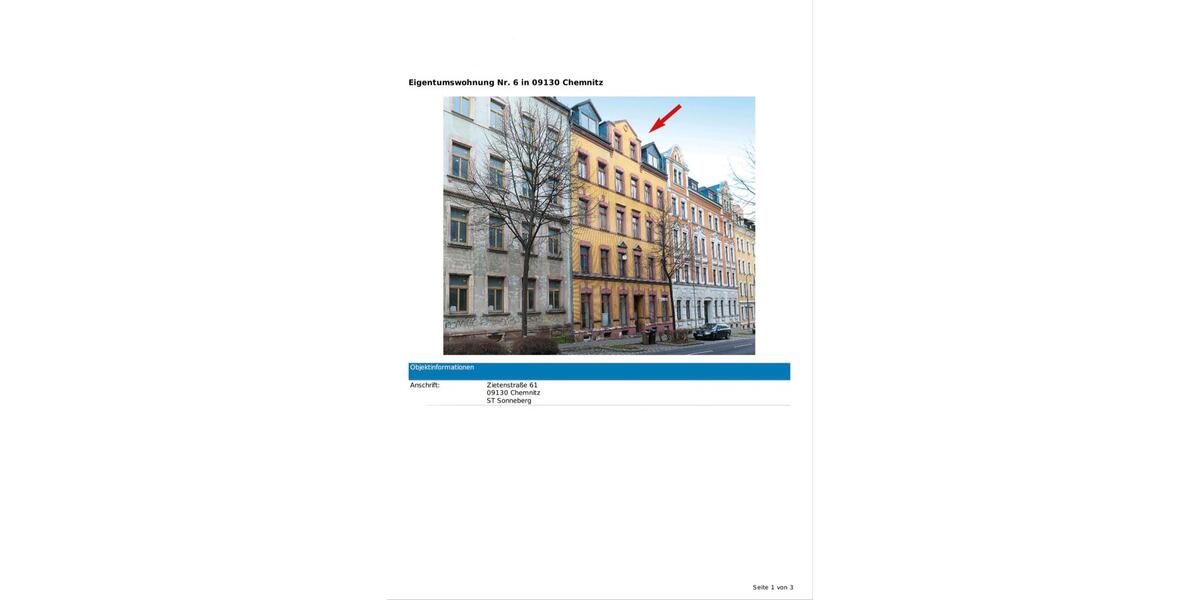 Etagenwohnung Chemnitz Hilbersdorf - 2 Zimmer, 58 m&sup2;, 49.900&euro; | Angebot:26800654