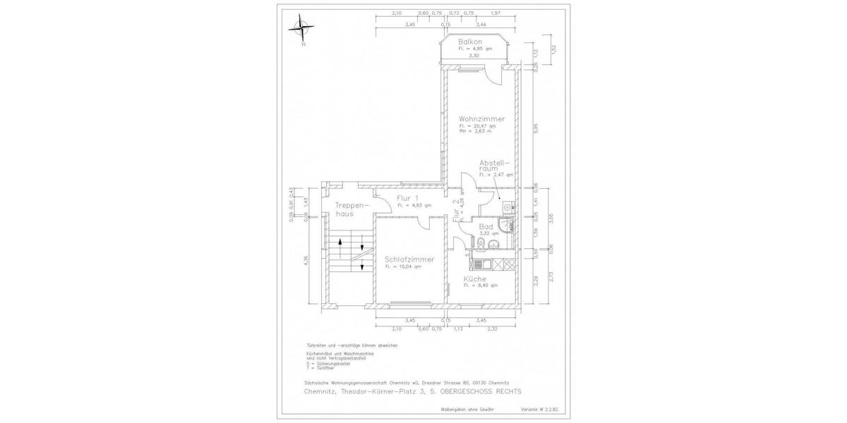 Etagenwohnung Chemnitz Sonnenberg - 2 Zimmer, 60 m&sup2;, 301&euro; | Angebot:26844099