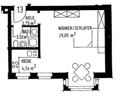 Etagenwohnung Chemnitz Hilbersdorf - 1 Zimmer, 41 m&sup2;, 230&euro; | Angebot:25376943