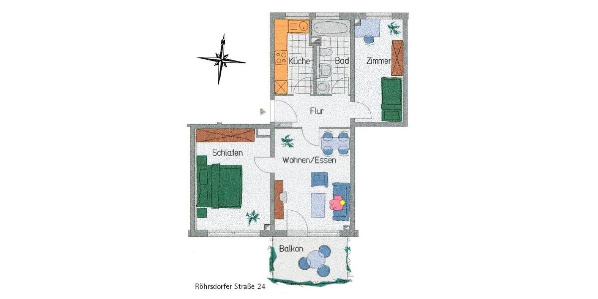 Etagenwohnung Chemnitz Rabenstein - 3 Zimmer, 60 m&sup2;, 452&euro; | Angebot:26247904