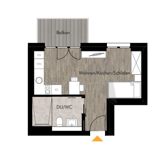Etagenwohnung Chemnitz Rabenstein - 1 Zimmer, 30 m&sup2;, 373&euro; | Angebot:25533211