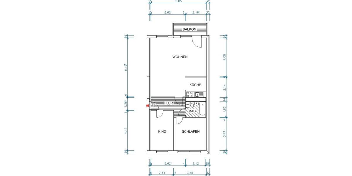 Etagenwohnung Chemnitz Klaffenbach - 3 Zimmer, 69 m&sup2;, 386&euro; | Angebot:26421420