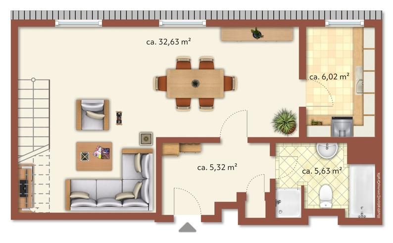 Dachgeschoßwohnung Chemnitz Kapellenberg - 2 Zimmer, 63 m&sup2;, 380&euro; | Angebot:26283439