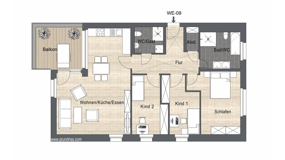 Erstbezug! Moderne 4-Zimmer Wohnung mit Garagenstellplatz - Etagenwohnung Hartmannsdorf | Angebot:26557057