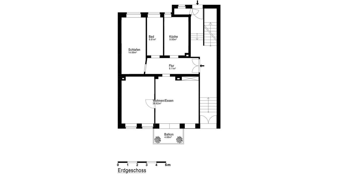 Hochparterre Chemnitz Ebersdorf - 3 Zimmer, 81 m&sup2;, 425&euro; | Angebot:26299932